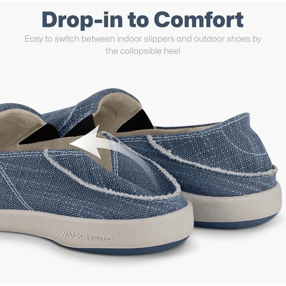 〽️Closed Toe Loafers Sneakers Men\'s Navy Canvas Slip On Orthopedic Lightweight main image 5